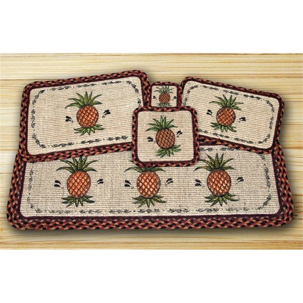 Earth Rugs Wicker Weave Table Runner Rug- Pineapple 87-375P